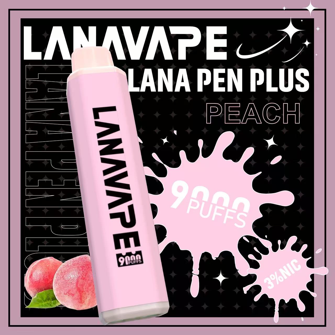 LANA Pen Plus 9000口發光一次性拋棄式電子煙水蜜桃口味開箱,小七電子煙現貨供應,還原初熟蜜桃爆汁感搭配Mesh網芯與650mAh可充電式Type-C,生津去膩大口數潮流口糧指南